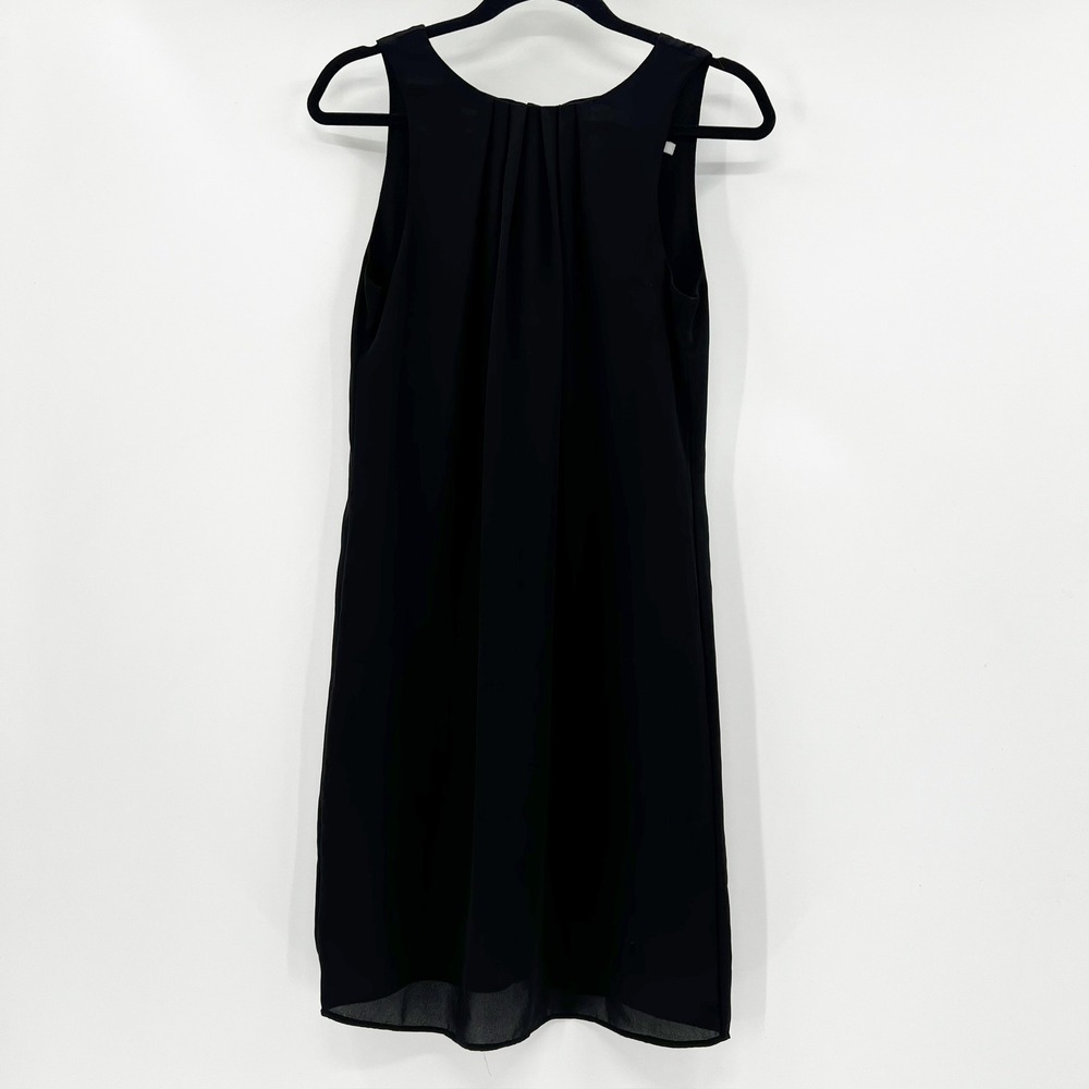 H&M Black Sleeveless V Neck Back Tie Knee Length Sheath Dress Women's Size 4‎
